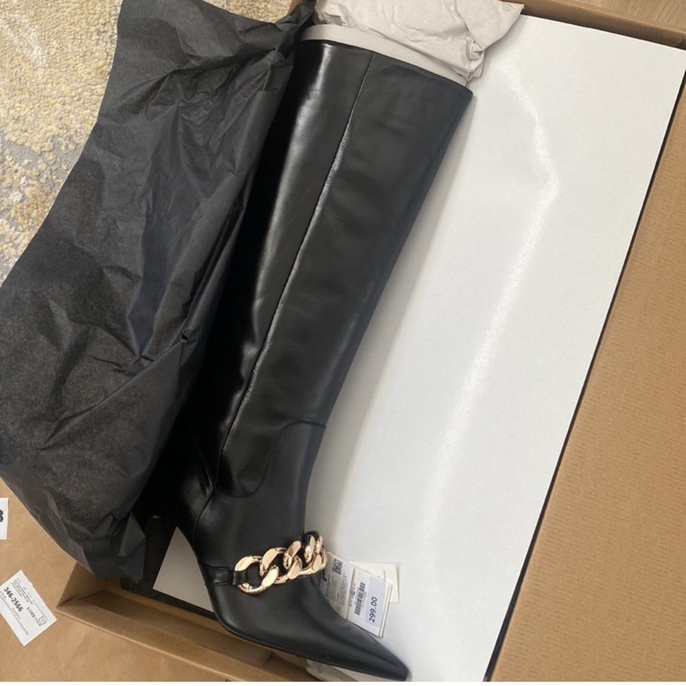 ZARA Cow Leather Heeled Boots - Picture 10 of 15